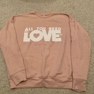 All You Need is Love Pink Crewneck Women’s Small